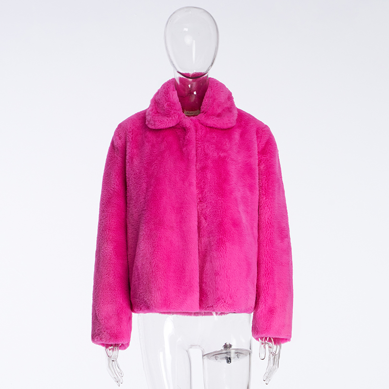 Simudzira Chipfeko Chako Chekunze neHigh-End Stand Collar Imitation Fur Coats