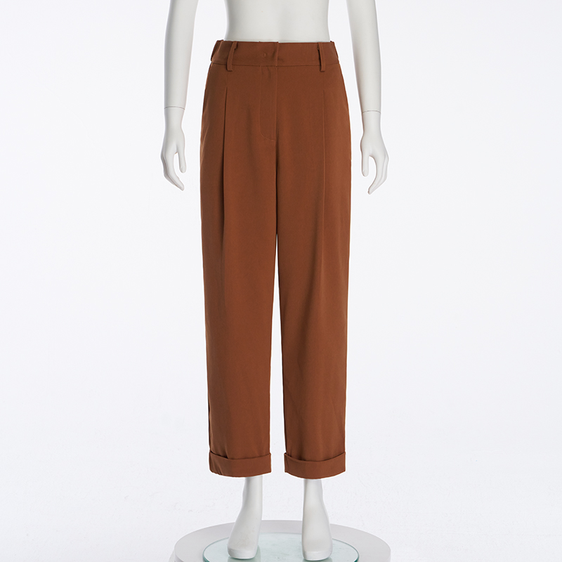 Pantalón marrón casual de negocios para mulleres` (1)tfj
