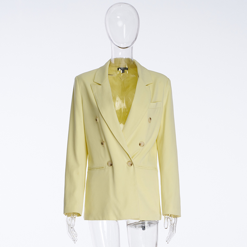 Ανοιχτό κίτρινο σακάκι, απλό, μοντέρνο και ευέλικτο Casual Blazer