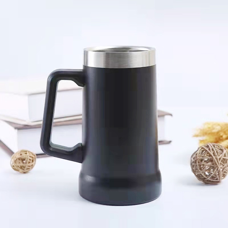 SS Vacuum Beer coffee Tumbler Mug With Big Grip