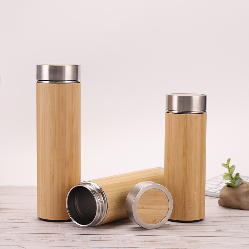 Bamboo SS Insulated Water Flask With Tea Infuser