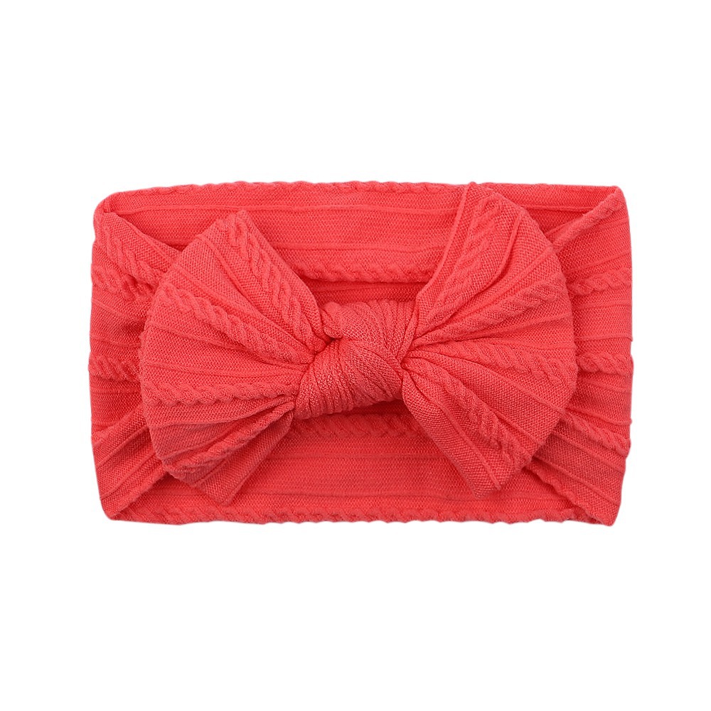6.11 inches solid color elastic bow headband