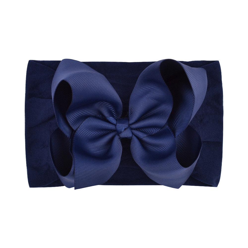 Solid color 6.3-inch bow nylon headband for kids