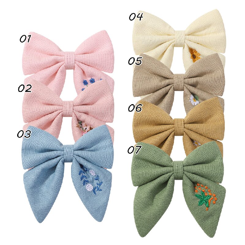 New style embroidered flower hair clips for autumn and winter