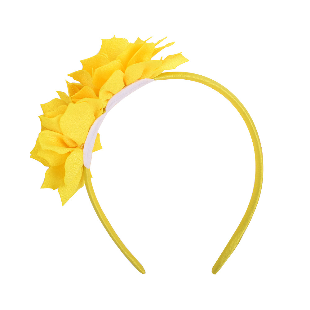 5,3 Zoll rosa Chiffon-Blumen-Stirnband