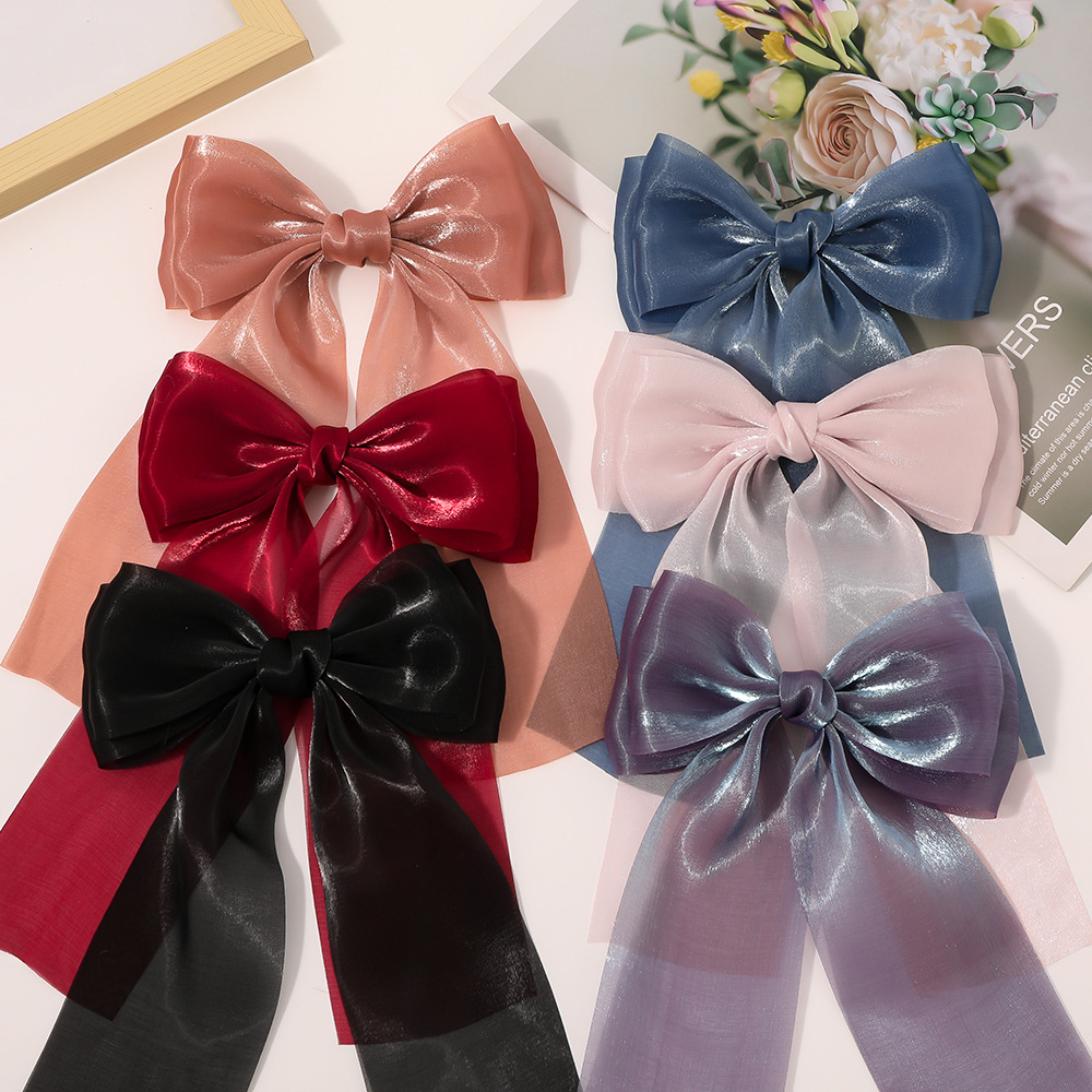 5 inches glossy hair bow for women