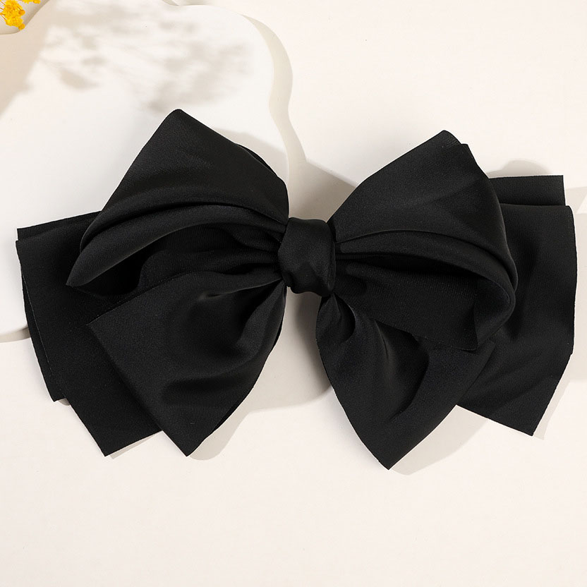 satin streamer hair bow with barrette for girl