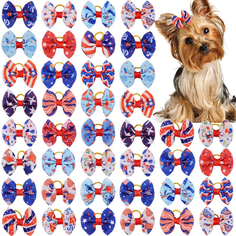 Independence Day style decoration bow pet hair bow
