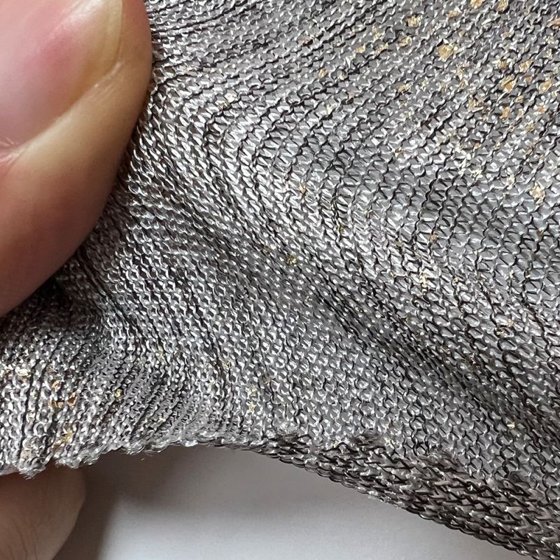 Tekstil suerte metalik lembut tr bersatu fabrik hacci disikat untuk baju sejuk