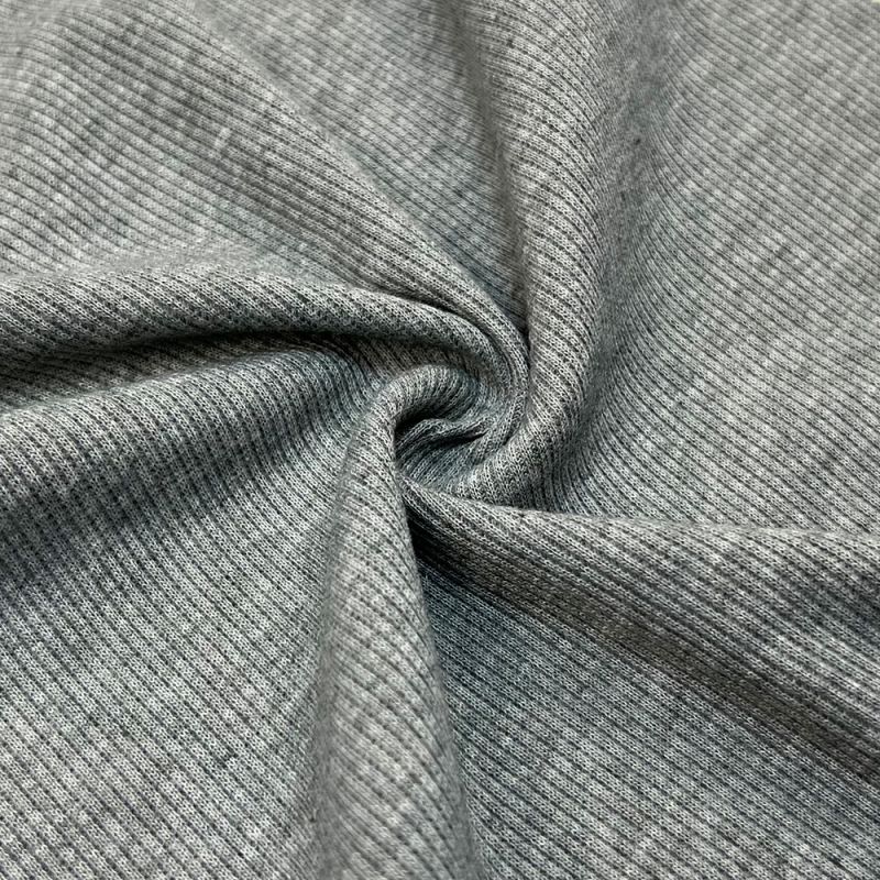Suerte tekstil na veliko po narudžbini siva debela rebra pletena jersey tkanina za odjeću