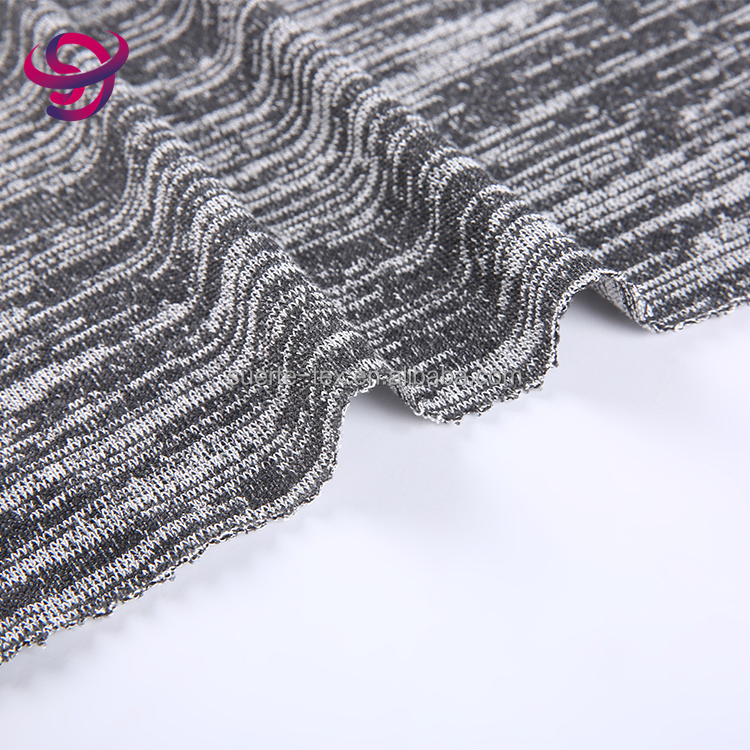 Suerte tekstil long slub kasar jarum jatuh nipis regangan hacci knit fabrik untuk sweater
