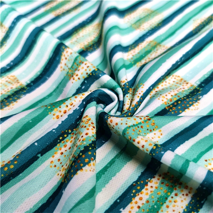 Suerte dệt sọc in jersey polyester spandex vải thun co giãn cho vải