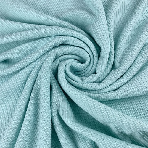 Suerte tekstil düz renk 2*2 polyester spandex örgü kaburga giysi kumaşı