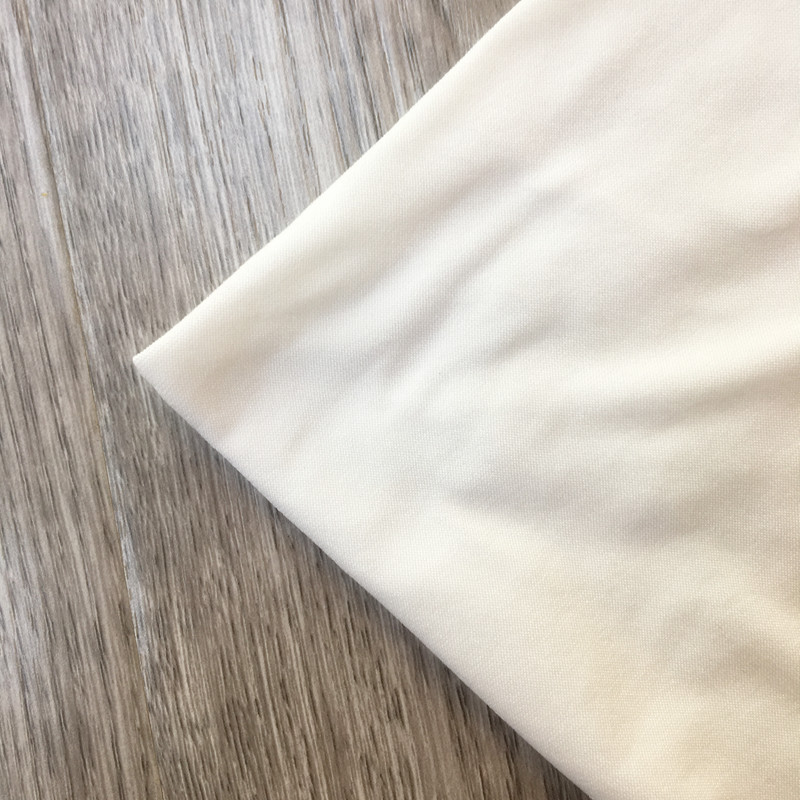 Tekstil Suerte warna solid putih dbp kain rajut poli poliester sikat ganda