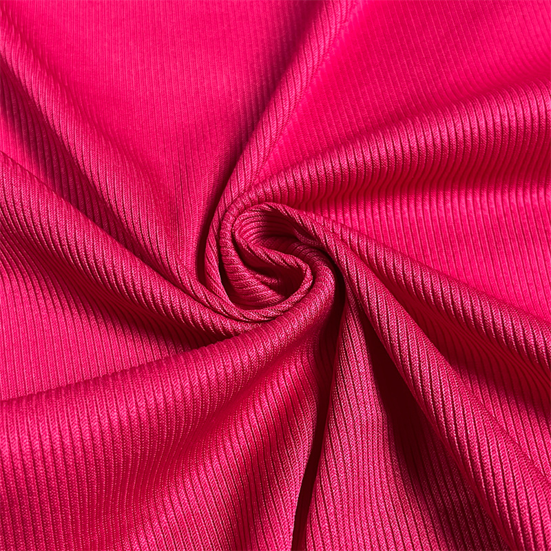 Suerte Textile 100% Polyester Striped Plain Rib Satin lesela