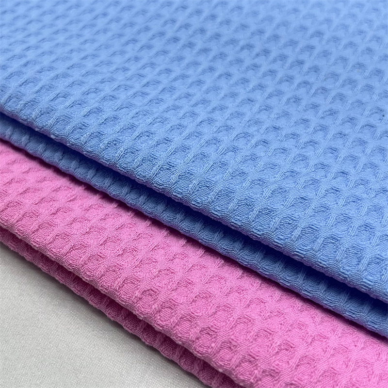 Suerte Textile Solid Dyed Woven Cey Waffle Fabric for Pajamas