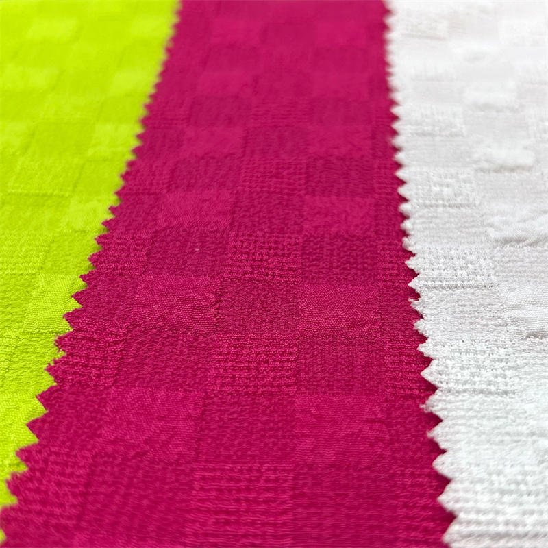 Suerte Textile  Spandex Plain Pattern Jacquard Bubble Check Fabric