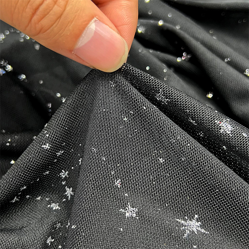 Suerte Textil Star Design Mesh Tulle Glitter Stoff fir Hochzäitskleed