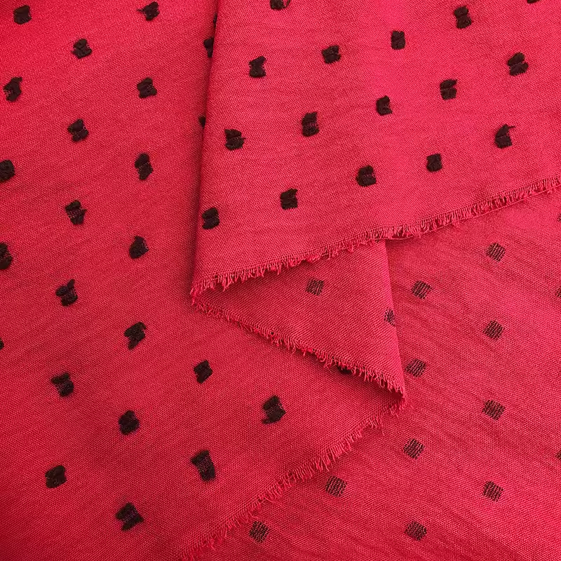 Suerte Textile polyester spandex CEY dot Jacquard fabric para sa damit