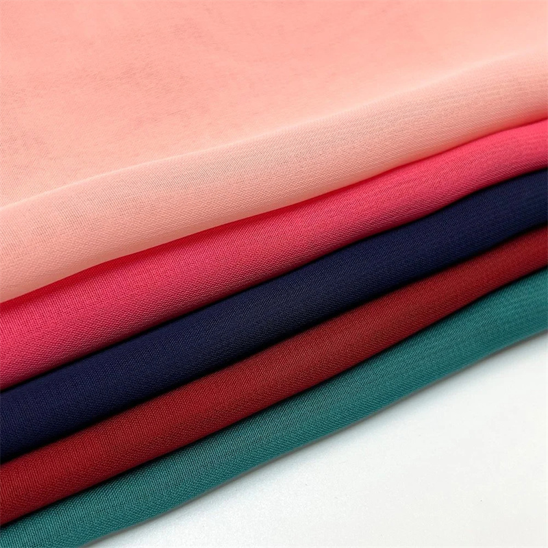 Suerte Textile plain woven polyester chiffon fabric for shirts