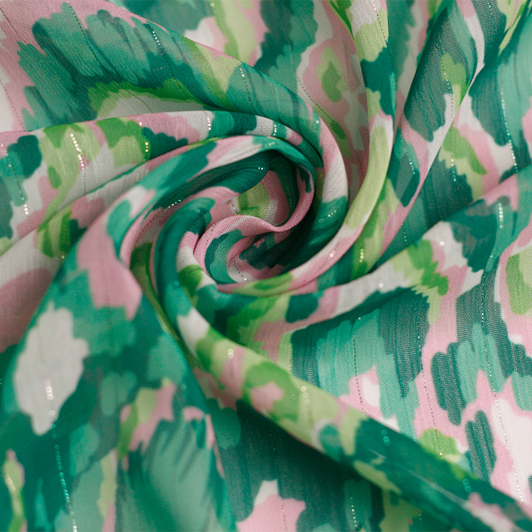 Suerte Textile  slightly printed chiffon fabric for dresses in summer