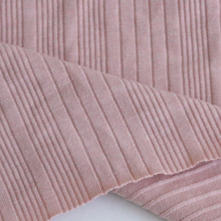 Suerte Textile fantastic Irregular stripe Rib Knit Fabric For dress