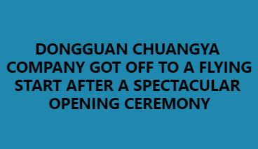 DONGGUAN CHUANGYA COMPANY GOT OFF TO A FLYING START AFTER A SPECTACULAR OPENING CEREMONY