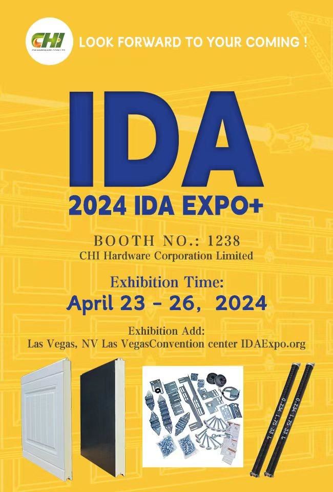 Om de toekomstige garagedeurtechnologie te verkennen, nodigt Chi Hardware u van harte uit om de Ida Expo+-tentoonstelling 2024 bij te wonen