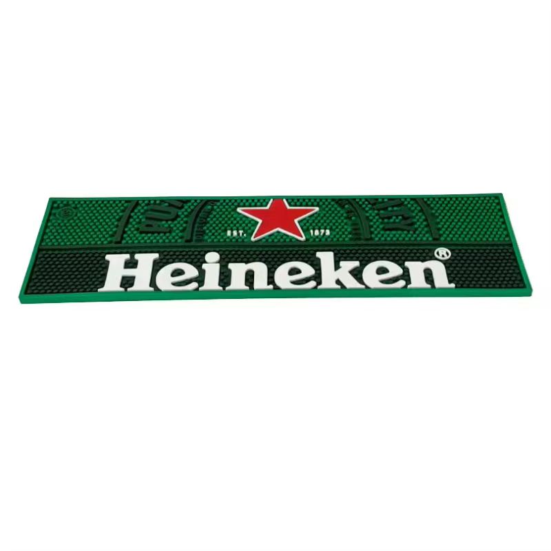 OEM Logo soft PVC Bar runner Branded rubber bar mat