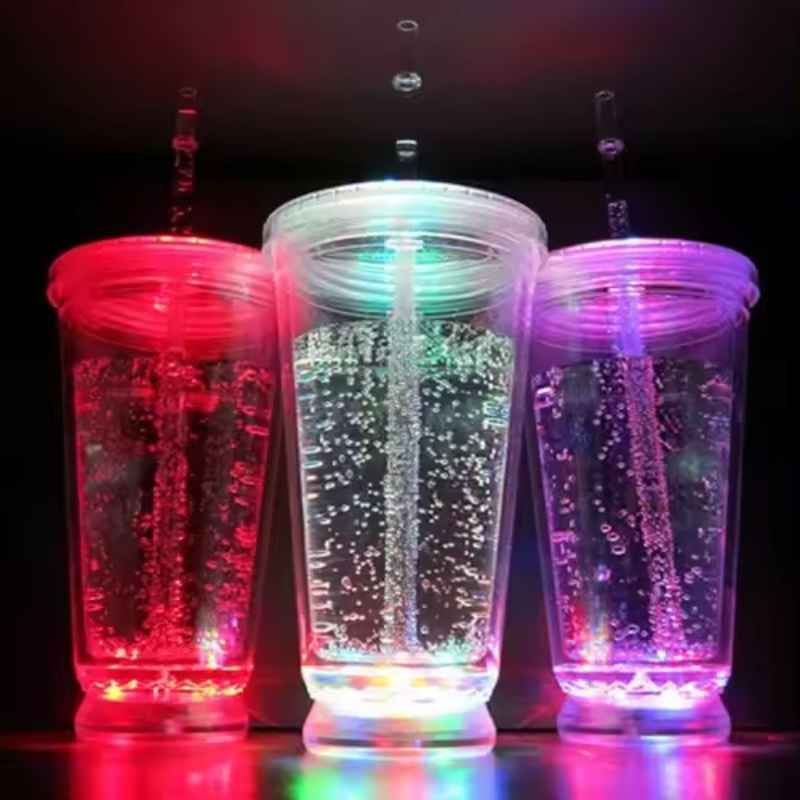 16OZ LED Light wine glass Glowing Plastic Beer Mugs Tumbler