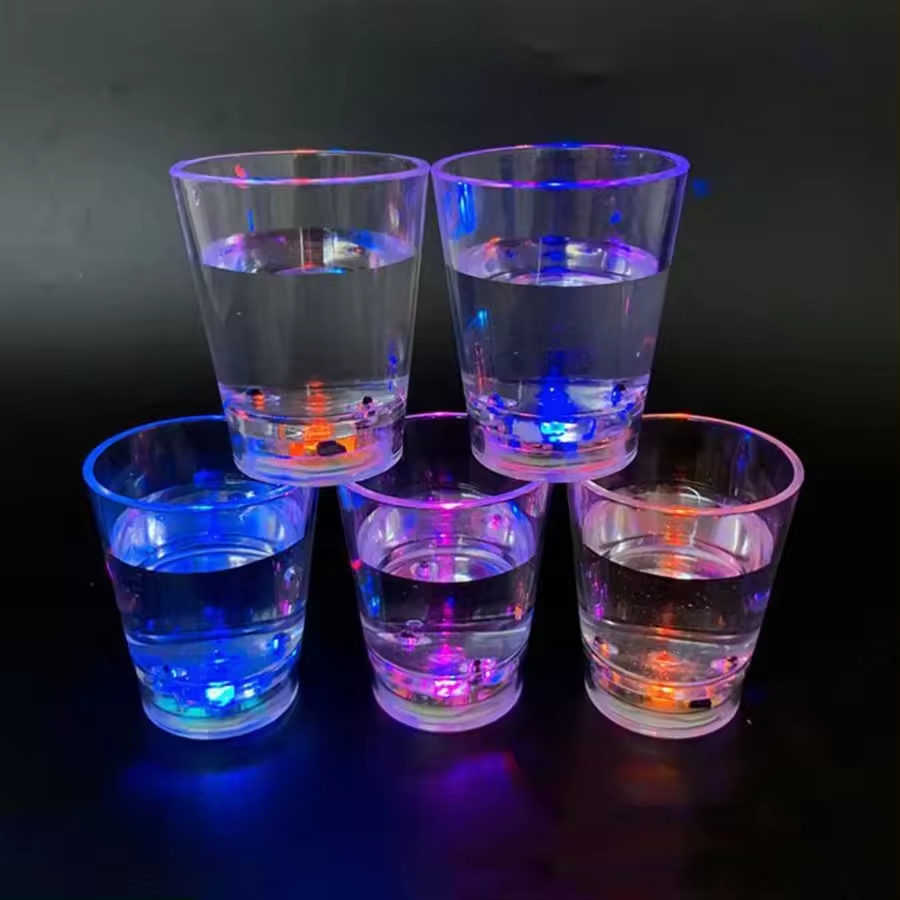 60ml 2oz Glow LED Luminous Glass Flas...