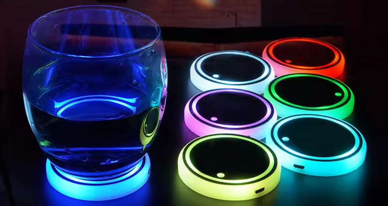 What are the characteristics of LED cup coasters?
