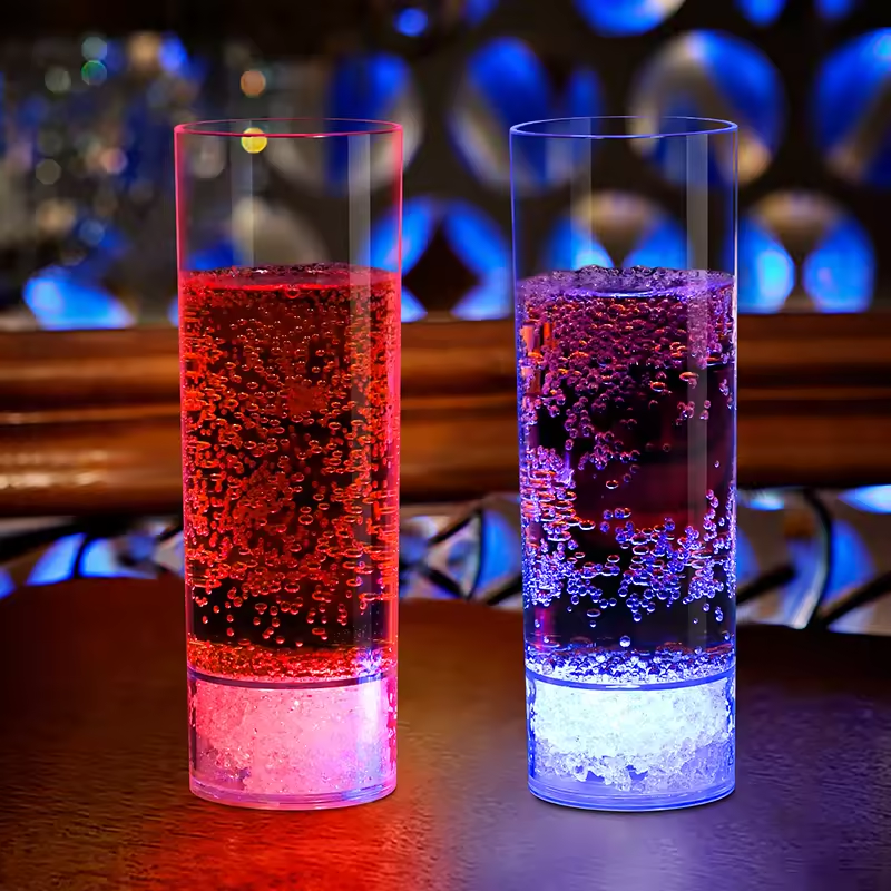 Plastic LED Light Up Highball Glass Luminous Tall Drinking Tumbler