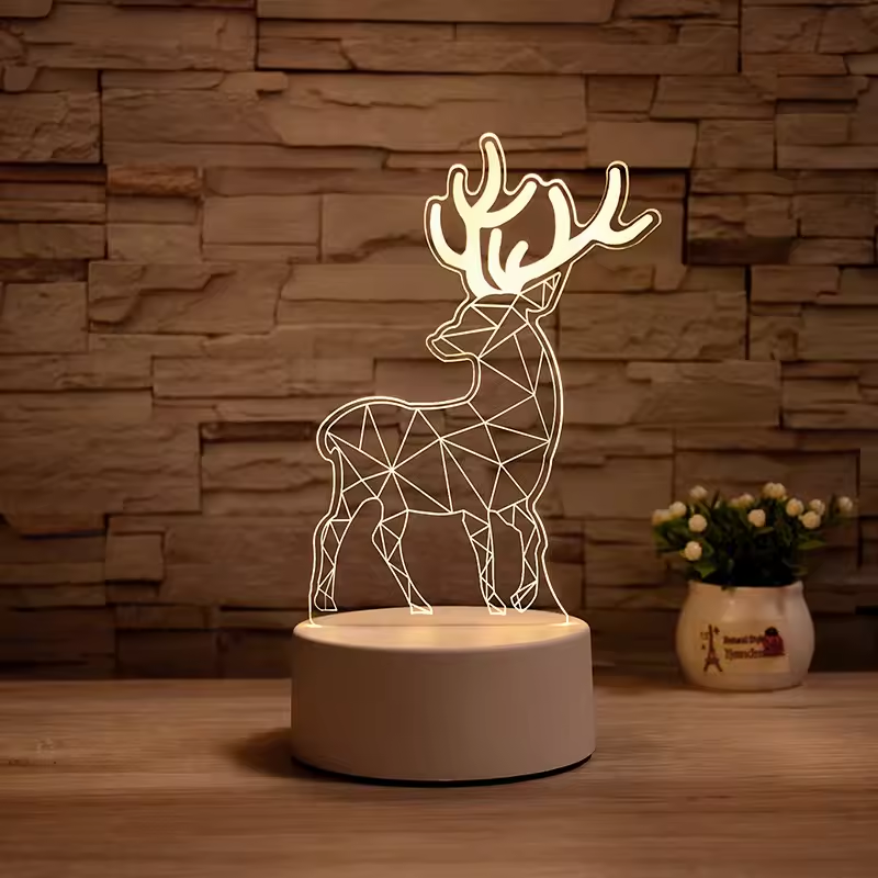 Custom Acrylic Christmas Decoration Light LED Night Lights