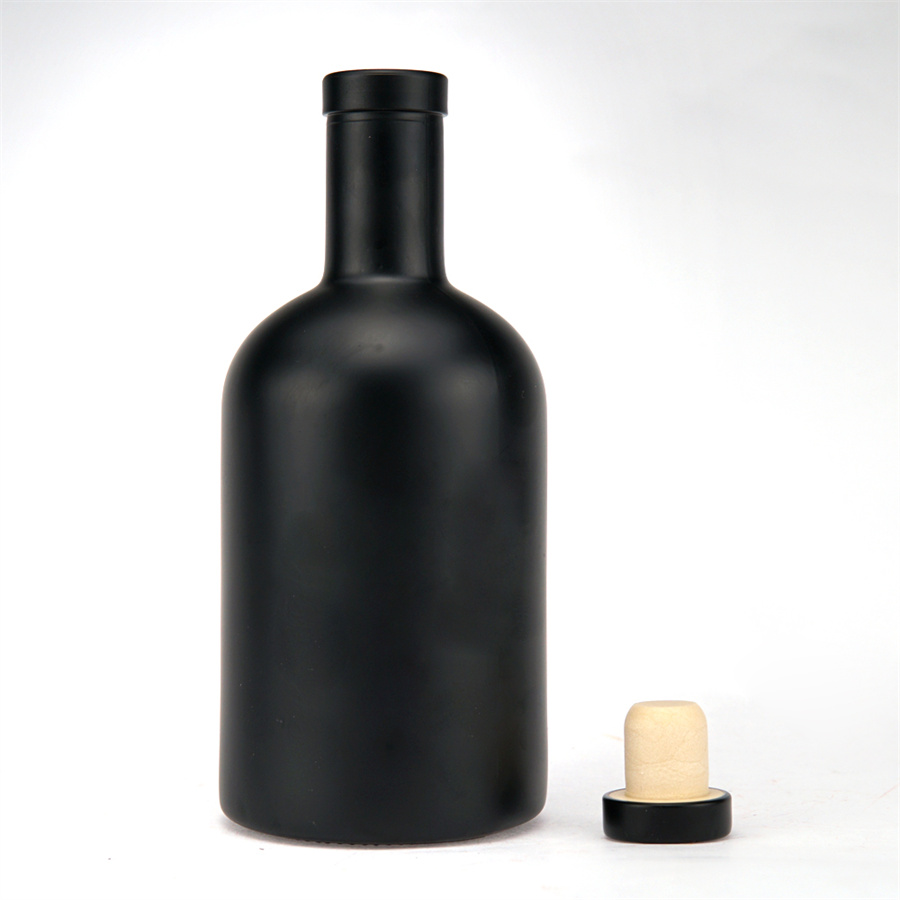 Wholesale glass bottle 700ml 750ml custom empty black gla...