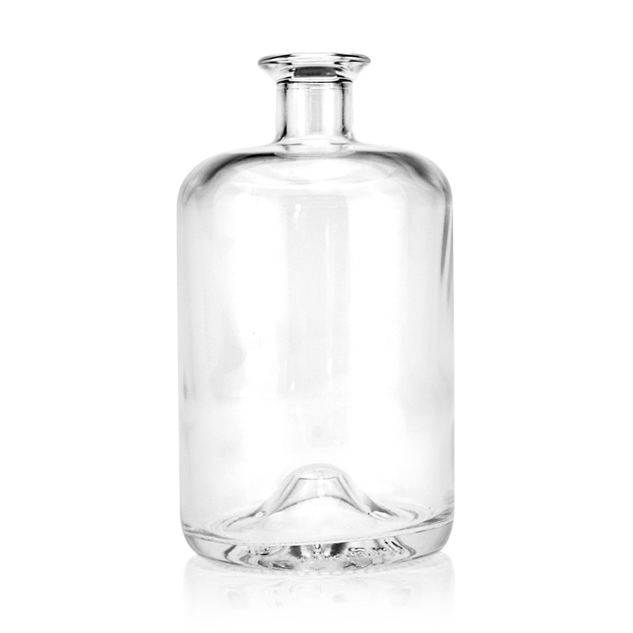 Hot sale round clear empty glass bottle 50cl 70cl 75cl ru...