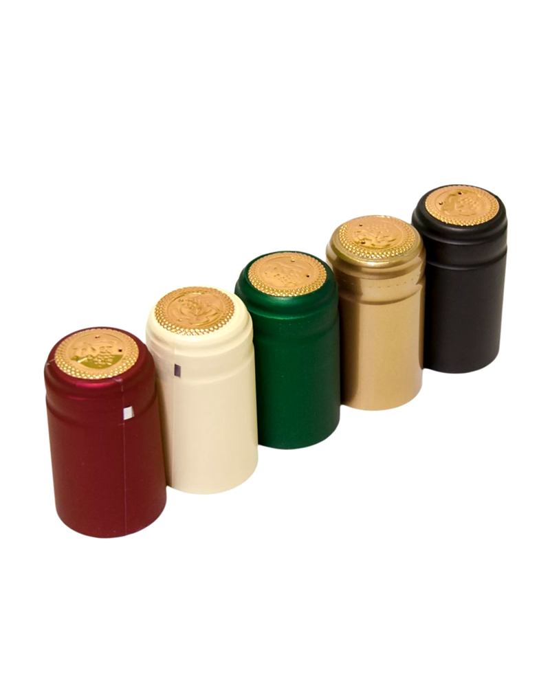 Plastic Printed Design Tear-Off Strip Seal Red Wine Bottle 30mm Pvc Heat Shrinkable Capsules