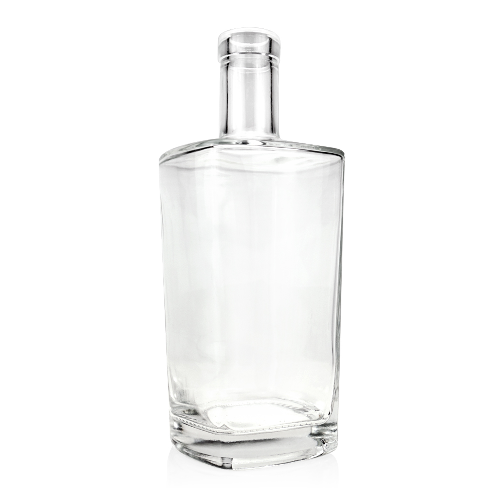 Custom Clear 750ml glass liquor wine Vodka tequila gin bottle Fancy Liquor Glass Bottle with sealed cork lid