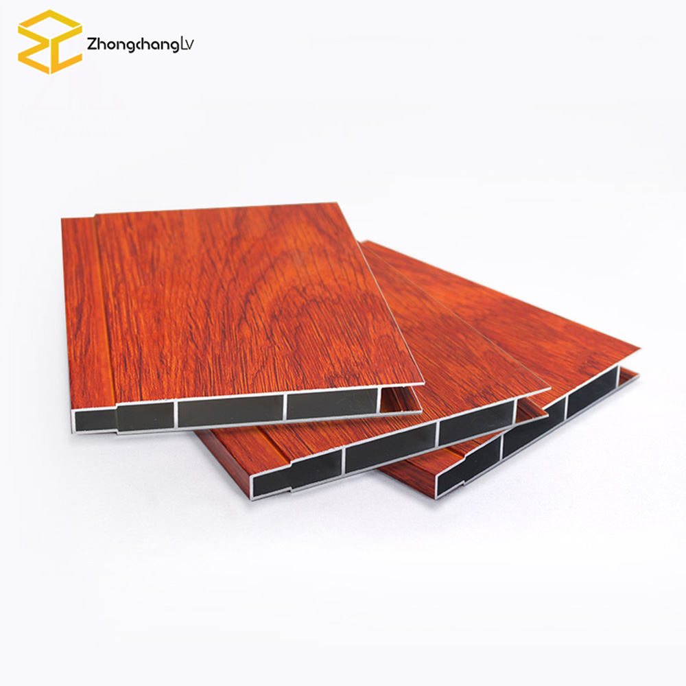 Custom Aluminum Extrusion Wood Grain Finish Aluminum Decking Profile