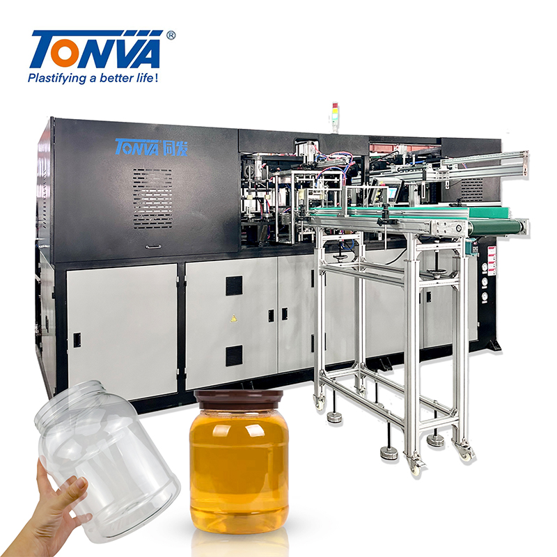 TONVA 2 تجويف PET جرة صنع آلة نفخ الزجاجة واسعة الرقبة