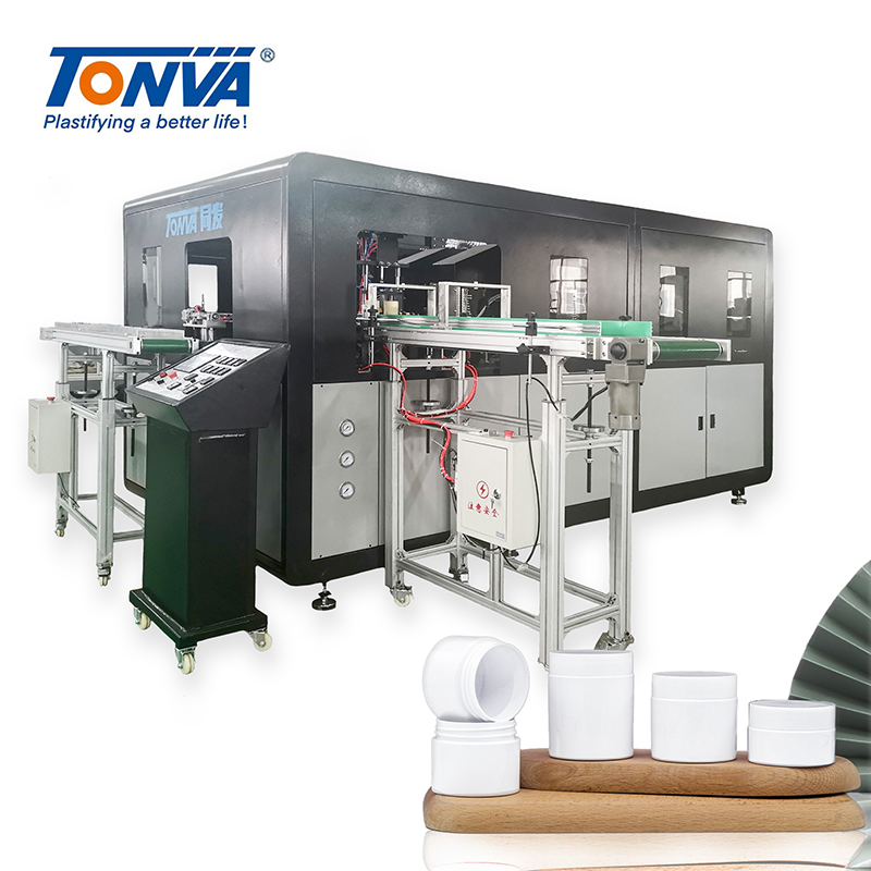 TONVA PET Plastic 100/150/200ml Cosmetic Cream Bottle White Wide Mouth Jar Blow Molding Making Machine