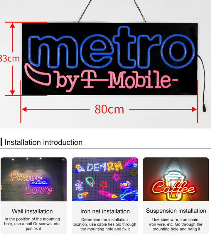 30x20 open neon sign custom logo signage board (3)55e