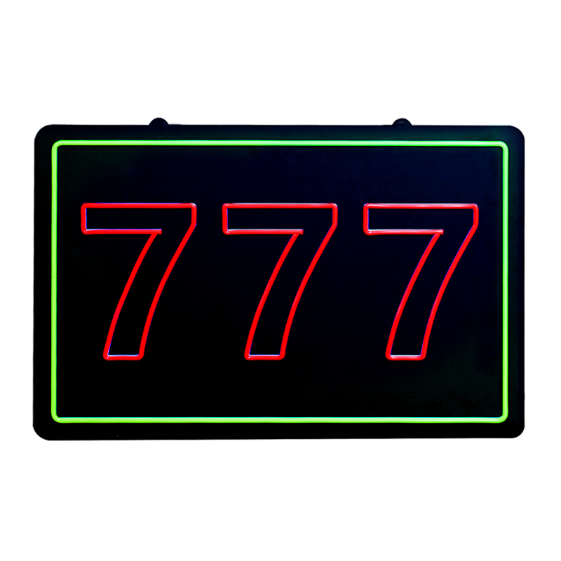 777 lucky neon sign logo custom
