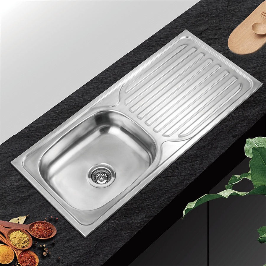 Polished stainless steel sink 25na