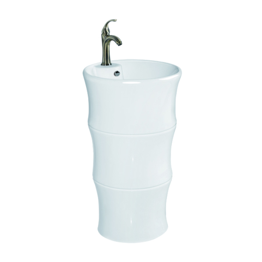 Pedestal basin one piece—Ceramic simple small household wash basin