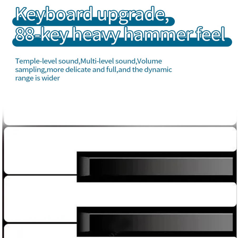 88Keys Electornic Piano MIDI Output Built-in Stereo Speakers Beginner Digital Piano (7)4ff