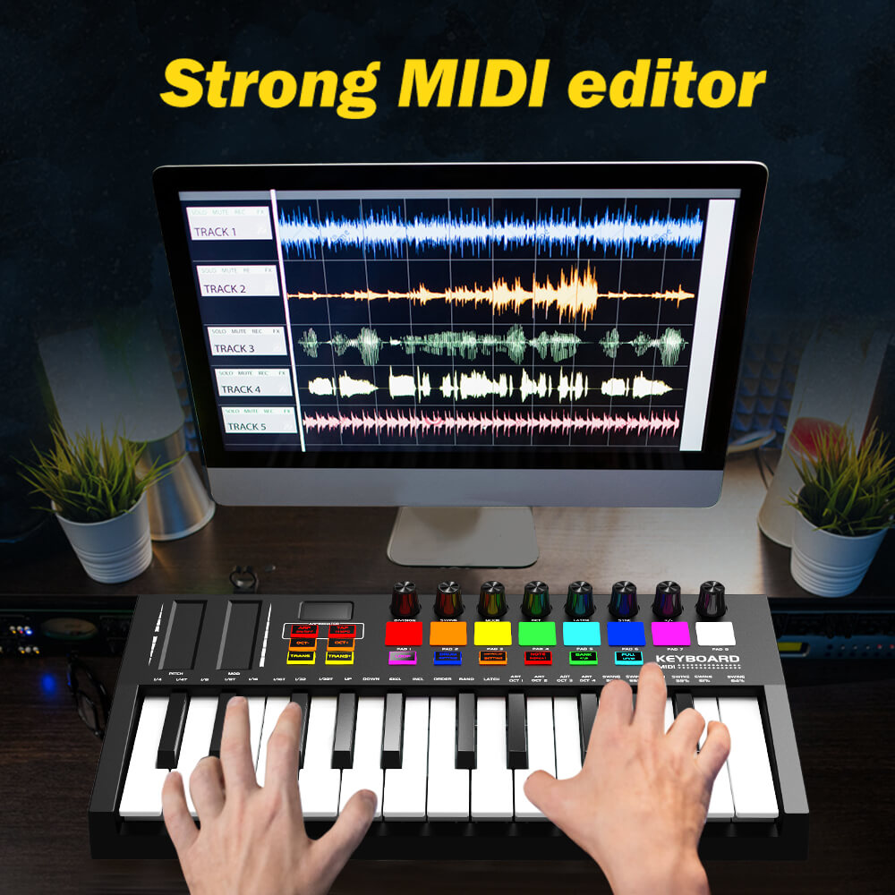 MIDI Controller Konix MD02 Music Piano Portable 25 Key Electric Keyboard  (6)cou