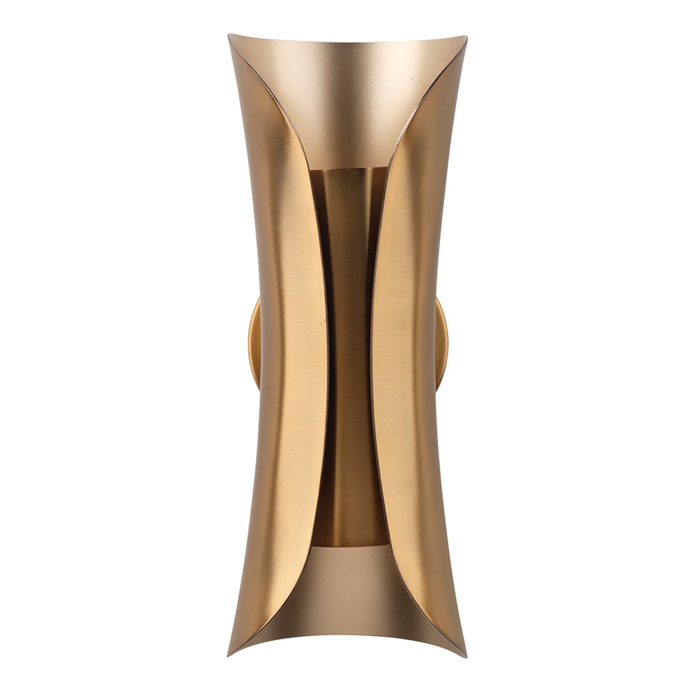 CAMILLA SCONCE Bringing a beautiful ambiance to your space, this modern sculptural sconce features champagne and brass accents.