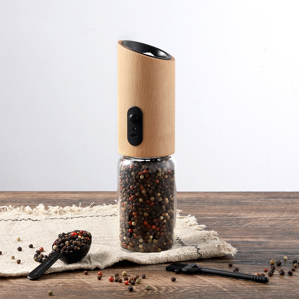 Wholesale USB Rechargeable Electric Wooden Pepper Mill