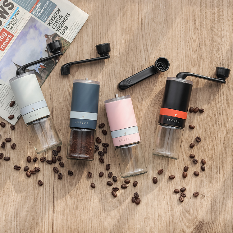  Colorful Adjustable Manual Coffee Grinder with Portable Design and Ceramic Burr